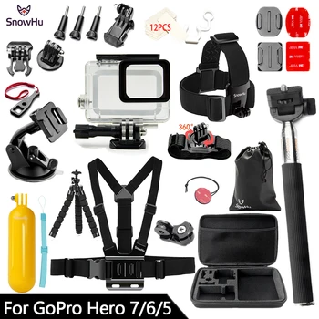 Аксессуары snowhu для Gopro набор для Gopro hero 7 6 5 водонепроницаемый защитный чехол рамка монопод для Go pro hero 7 6 5 GS73