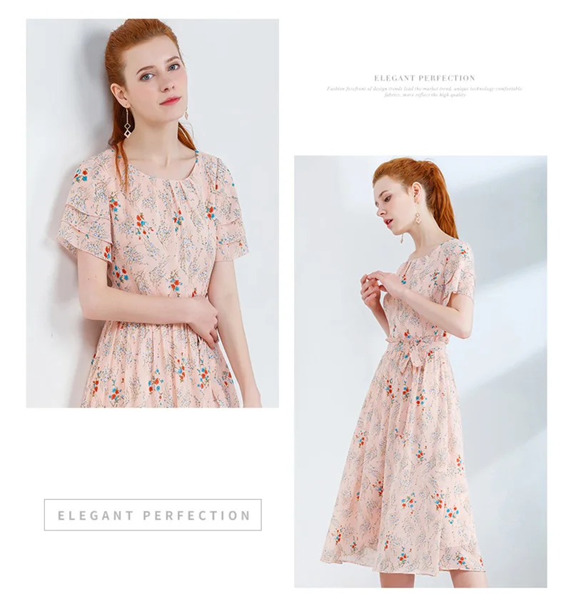 Только большие S-XXL, женское шифоновое платье, летнее, с принтом, повседневное, милое, с оборками, с запахом, платья для отпуска, Пляжное платье, с цветочным рисунком