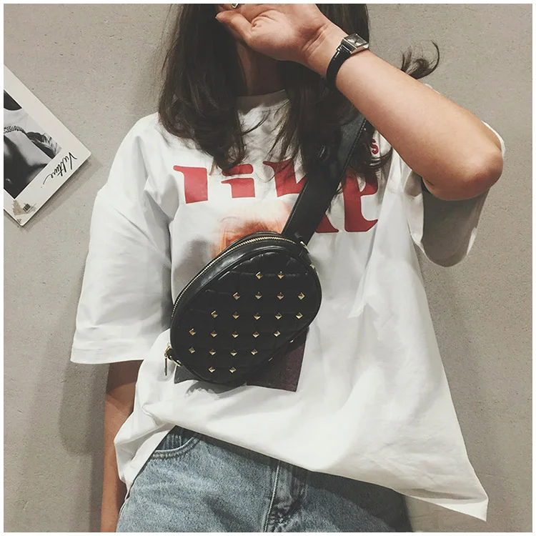 

New Fashion PU Leather Fanny Waist Pack Women Shoulder Chest Belly Belt Handbags Female Crossbody Handbag Fanny