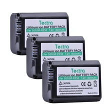 Tectra NP-FW50 NPFW50 3 шт. 7.2 В/1500 мАч литий-ионный Батареи для камеры для Sony NEX-3N NEX-5 NEX-5N NEX-5R Alpha A5000 A6500 DSC-RX10