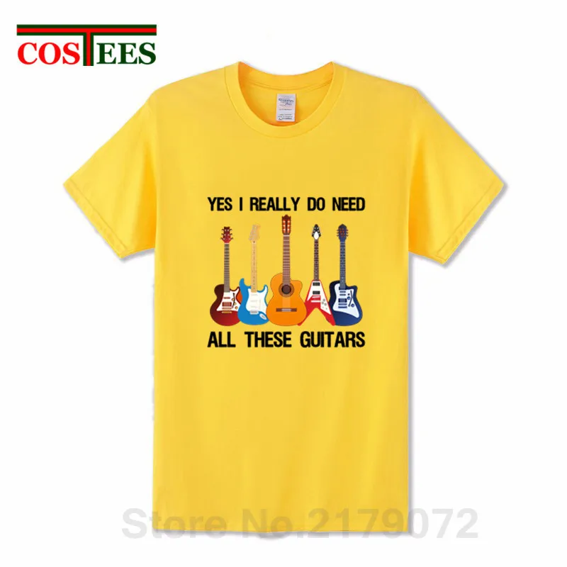 

Yes I Really Do Need All These Guitars Gift T shirt men Streetwear Hip Hop Tee shirt musician fans tshirt R&B blue music T-shirt