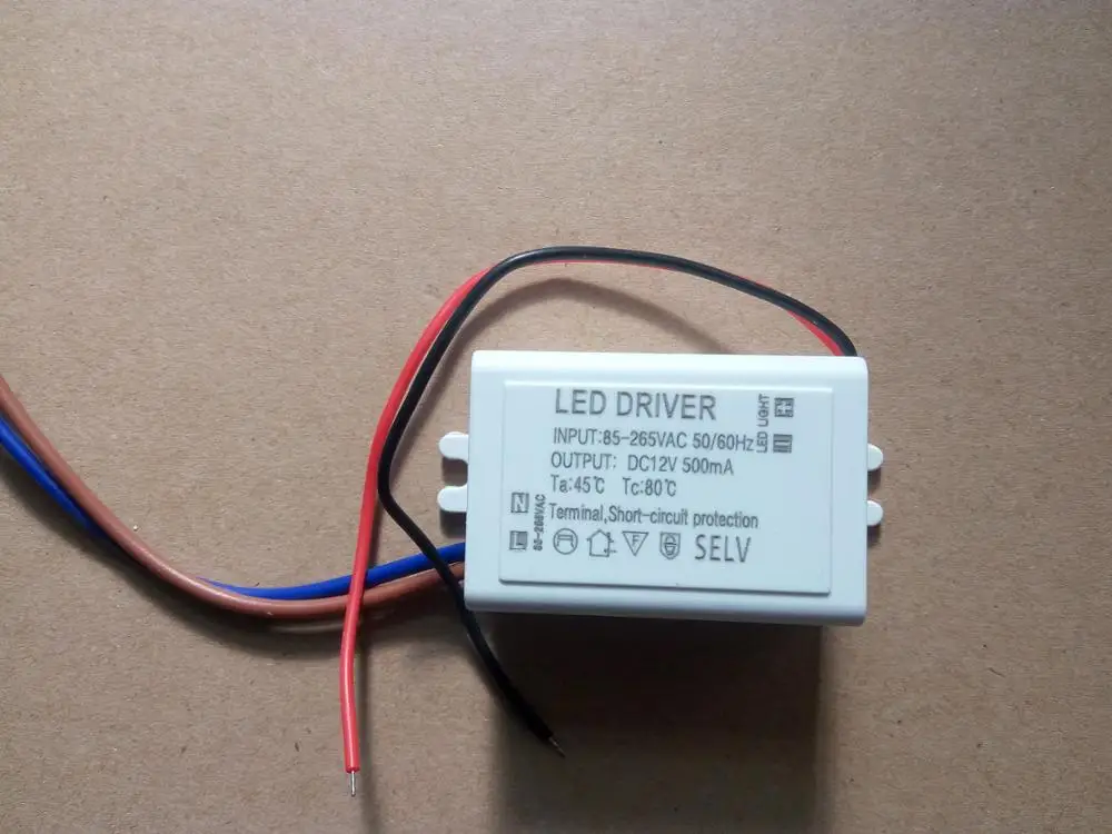 25 шт. DIY Мини светодиодный источник питания AC/DC адаптеры 6 Вт 500мА драйвер 110 в 120 220
