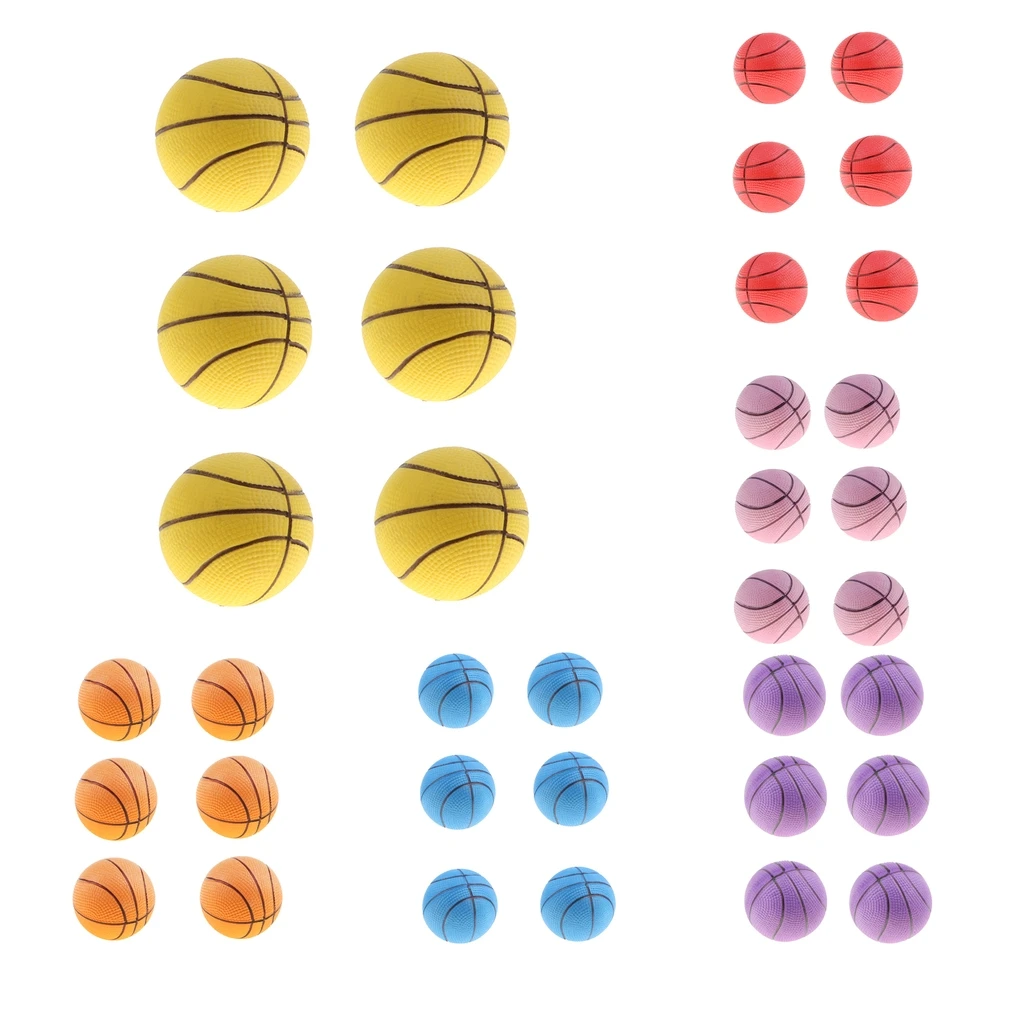 6pcs Mini Bouncing Jumping Ball Indoor Outdoor Kids Pretend Play Mini Basketball Ball Game Party Bag Fillers Kid Pet Toy Gifts