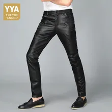 Повседневные мужские длинные Новые прямые узкие брюки из натуральной кожи уличная одежда Высокое качество комфорта Брюки Masculino