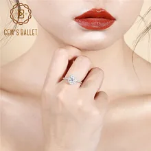 Gem's Ballet, классическое, 1.57Ct, Овальный натуральный кубический цирконий, обручальное кольцо, 925 пробы, серебро, простое кольцо для женщин, подарок, хорошее ювелирное изделие