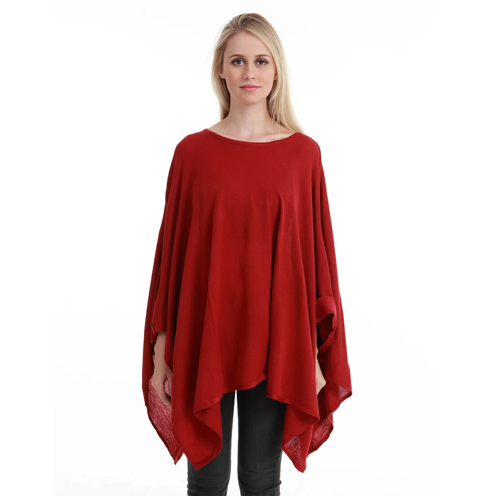 New Fashionable Women Acrylic Thin Knitpattern Loose Sweater Large Size Sweaters Pullover Poncho 