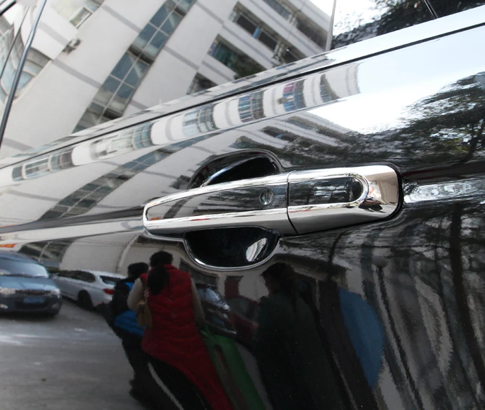 ABS хром Яркая Серебряная Автомобильная Дверная ручка Крышка обрезная рамка аксессуары для Jaguar XE x760 XF X260 F-PACE X761