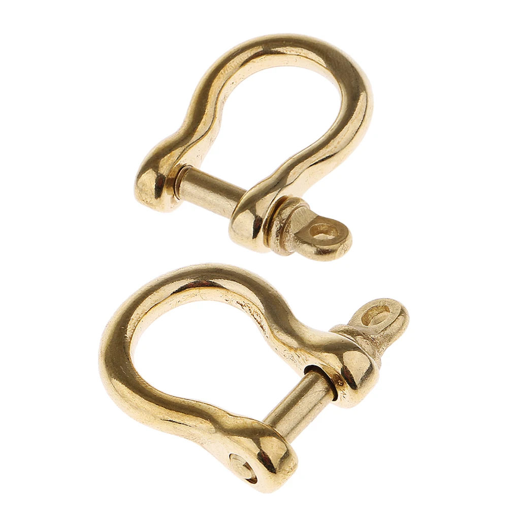 2 Pcs Brass O Shape Shackle Outdoor Rope Paracord Bracelet Buckle For Camping Hiking Tool