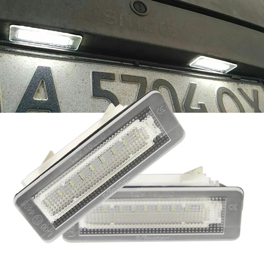 

2x No Error Rear Led Number License Plate Light For Mercedes Benz Smart Fortwo Carossblade Cabriolet Coupe W450 W451 W453 white