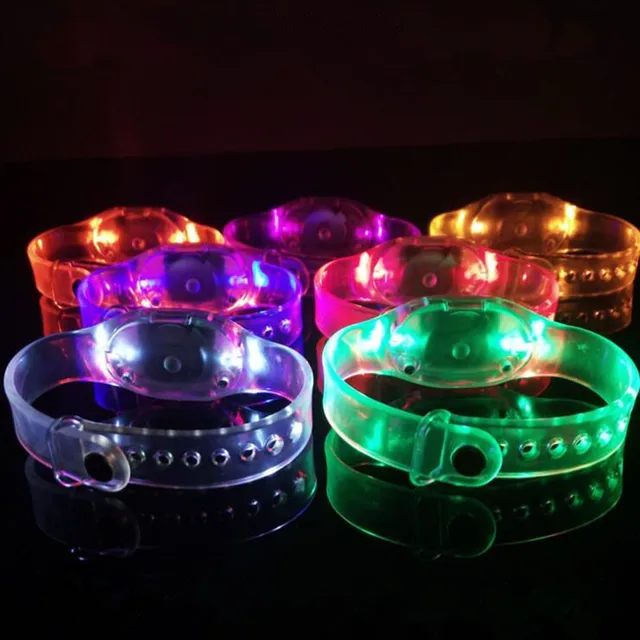 LED Light Up Wristband Flashing Glowing Bracelet Concert Cheering Props Bangle Glow Party