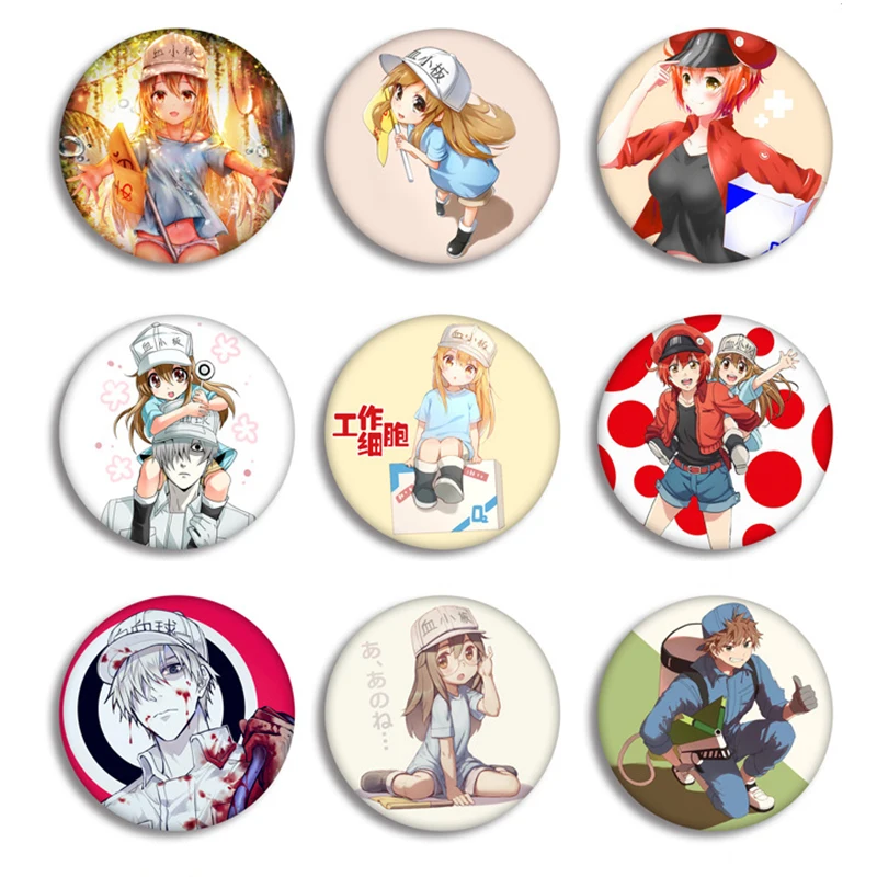 Аниме элементы на работе значок косплея мультфильм Hataraku Saibou тромбочка