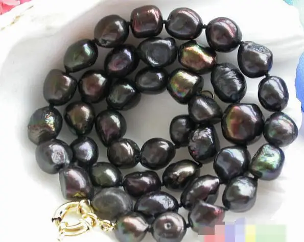 

FREE SHIPPING>>>@@ > 3580 baroque black freshwater cultured pearl NECKLACE