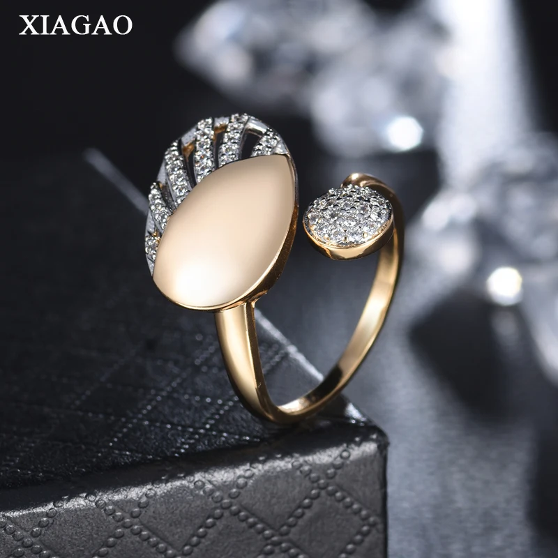 

XIAGAO Infinity Open Rings Cushion Cut Cubic Zirconia Women Ring Lead&Nickel Free Gold Color Ring for Ladies Engagement XGR662