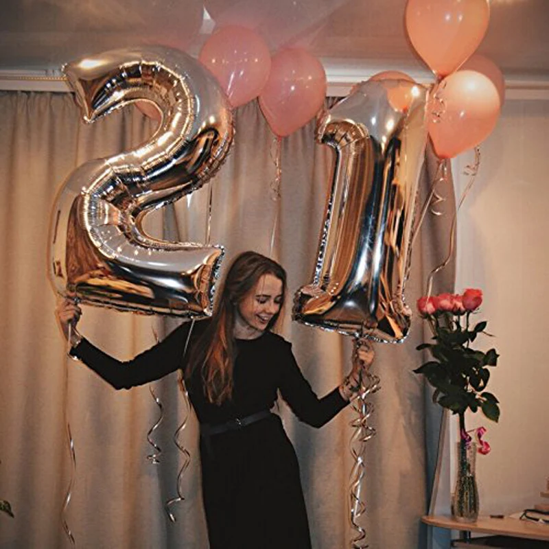 

10pcs /set Rose Gold Number Foil Balloons Large Digit Helium Balloons wedding decorations Birthday Party Supplies Baby Shower