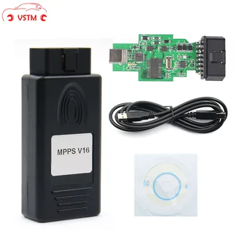 

MPPS V16 Auto ECU Chip Tuning Interface Multi-Language OBD OBDII Read&Write ECU Flasher For RDC15 EDC16 EDC17 MPPS V13.02 Cable