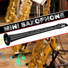 Mini saxofón pequeño negro, saxofón de llave C portátil ABS, Saxofón ligero, instrumentos musicales con bolsa de transporte para mendigo