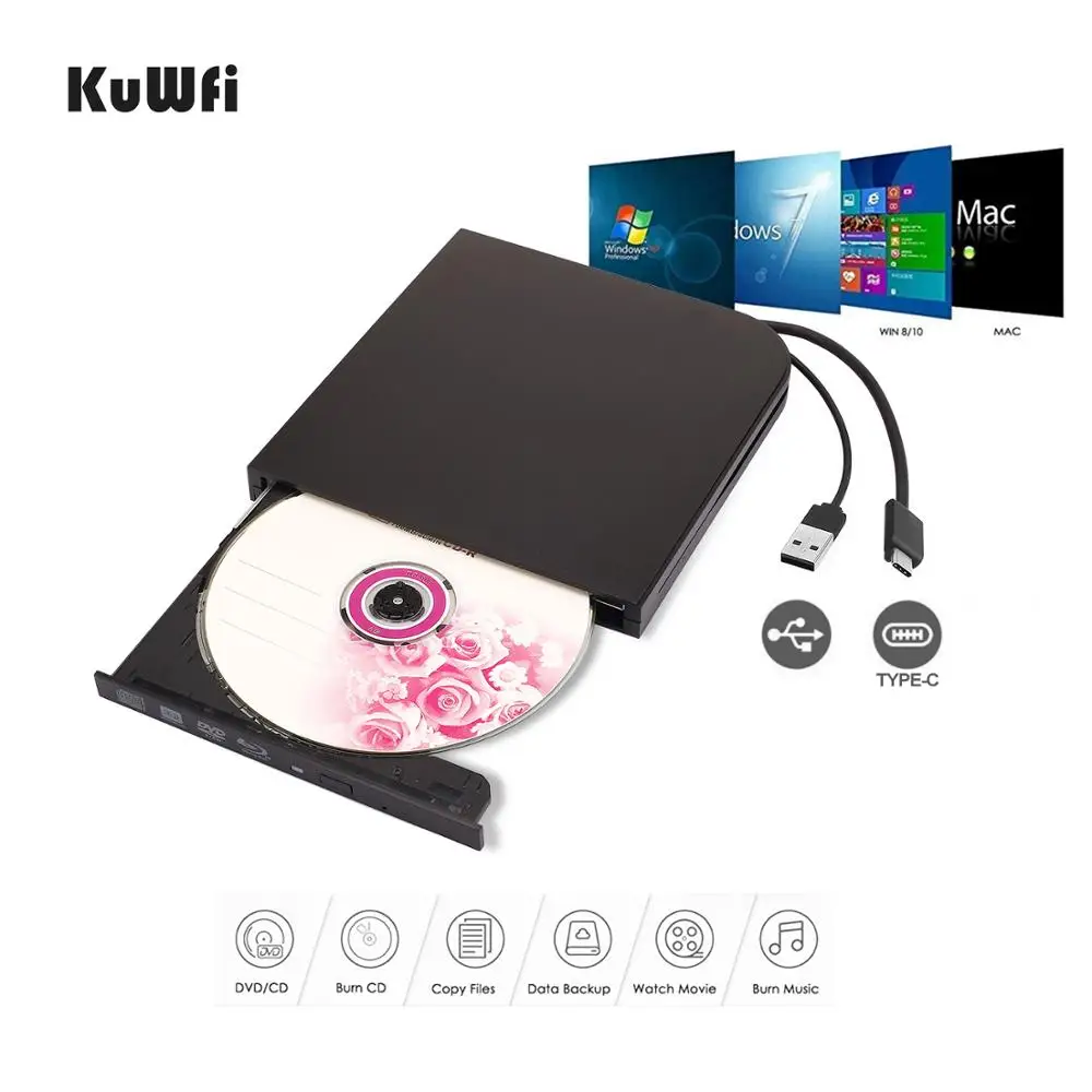 Внешний Blu Ray DVD диска горелки USB3.0 Тип C RW/VCD/проигрыватель компакт дисков RW горелка