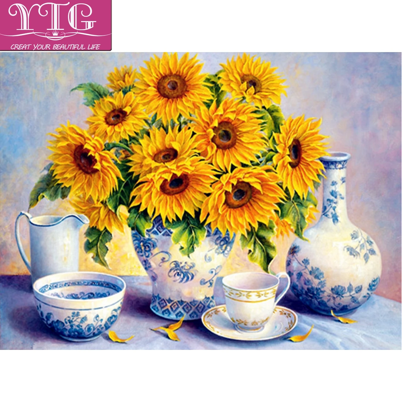 

Full,Diamond Painting,Sunflower,Diamond Embroidery,Cross Stitch,5D,Wall,Sticker,Round,Rhinestone,Mosaic,Kits,DIY,Home Decor,Gift