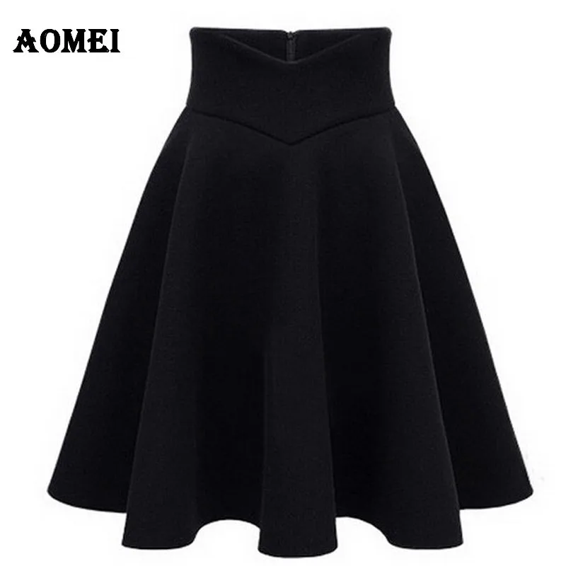 

High Waist Woolen Skirt Knee Length Fall Winter Black Gray Wine Red Female Skirts Bottoms kilt Jupe faldas largas saia longa