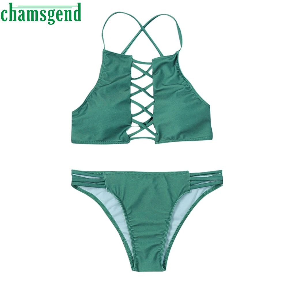 

Bikini 2017 Sexy Girls Swimsuit Swimwear Swim wear Push-Up Padded Bra Set Bikini Set Women Biquini Low waist Femme Halter Feb22