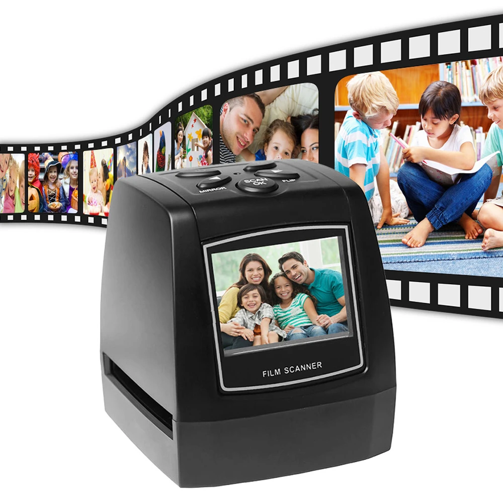 Ad alta risoluzione Scanner Digitale Converte USB Negativi Slides Photo Scan Portable Digital Film Converter 2.36 Pollice LCD 