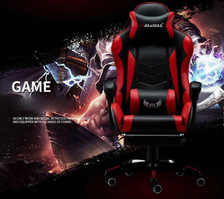 Высококачественный геймерский коврик для мыши Silla Gamer Boss стул с подставкой для ног Эргономика из искусственной кожи Esports стул