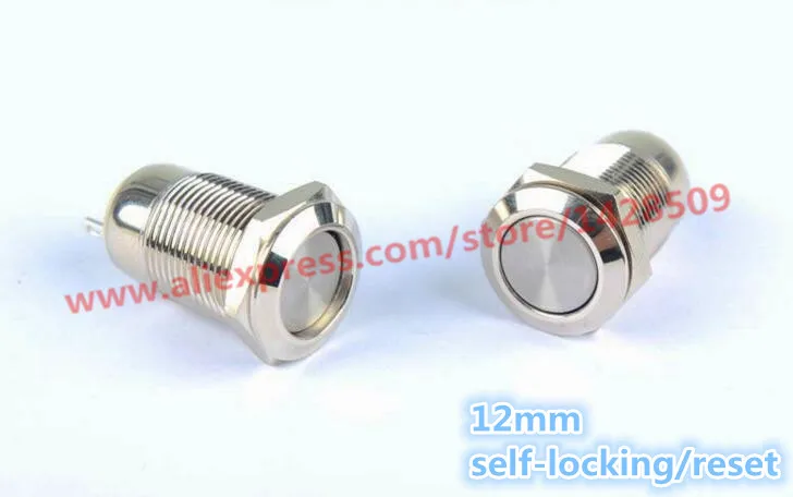 

1pcs 12mm self-locking Momentary 3V-240V Stainless Steel Metal Push Button Switch Car Start Horn Speaker Bell Automatic Reset
