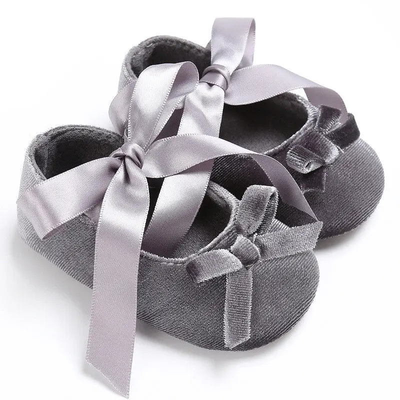Детская обувь для новорожденных, коляска для новорожденного, Мэри Джейн, мокасины принцессы для девочек, мягкая Нескользящая детская мягкая подошва, 0-18 месяцев - Цвет: Серый