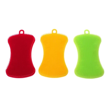 

Brand Baby Shower Brush Portable Soft Silicone Infant Massage Double Side Bath Comb Hair Wash Kids Bath Shower Care Random Color