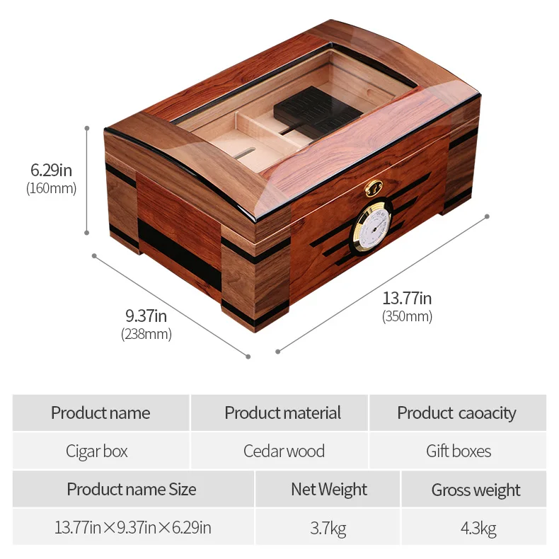 Humidor кедр двойной слой большой емкости сигары увлажняющий Чехол/коробка/шкаф CH-1012