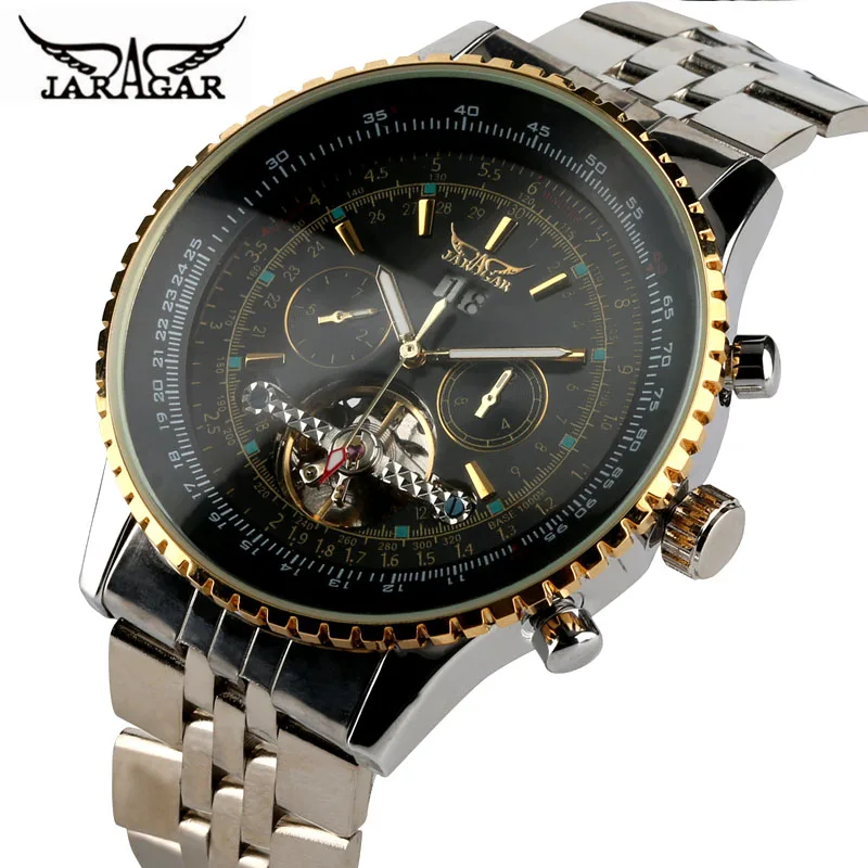 JARAGAR Mens Watches Top Brand Luxury Automatic Mechanical Watch Men Full Steel Business Sport Clock Man 1
