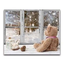 Пользовательские алмазов картина Teddy bear вышивка крестиком Снеговик санта-клаус дар home decor diy pintura стразами ponto cruz полный квадратный