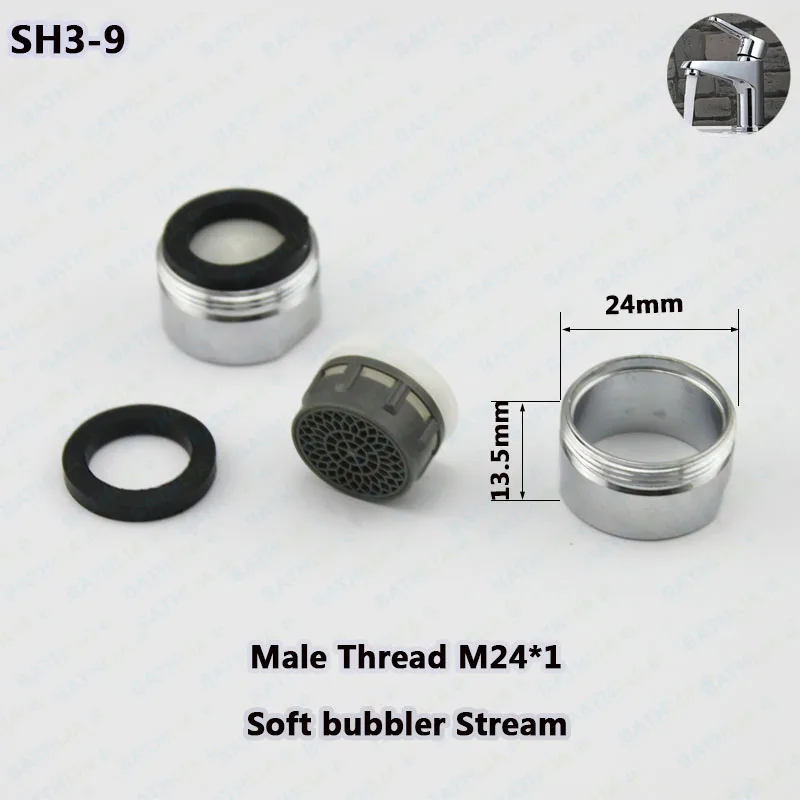 Латунный кран аэратор водосберегающий кран Насадка распылитель фильтр для ванны аэратор Замена M18 M24 M22 M28 Мужская и женская резьба - Цвет: SH3-9L-Male M24
