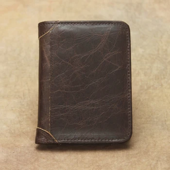 

2019 Hot mens wallet oil skin wallet vintage style RFID Anti-magnetic genuine leather bag high quality Wallets