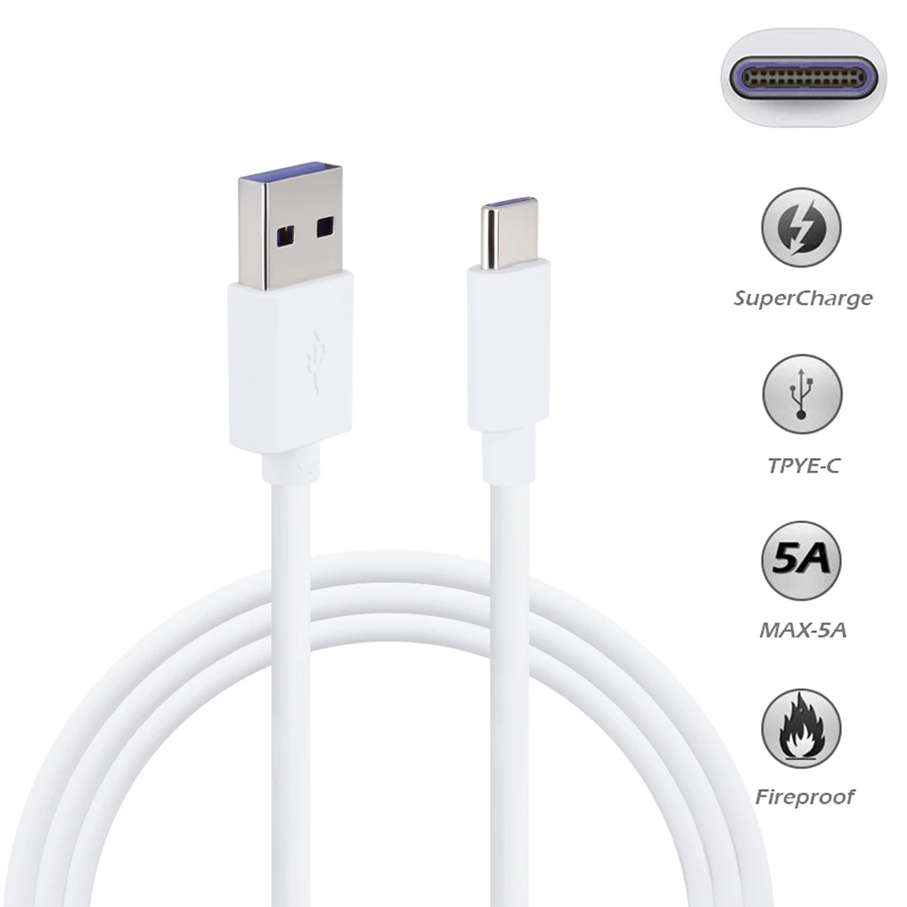 USB 5 А Type C кабель для Huawei P30 P20 Pro Lite Mate20 10 P10 Plus 3 1 оригинальный Супер зарядный