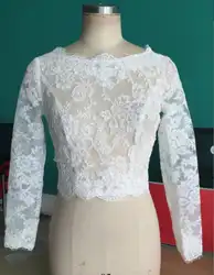 С длинным рукавом Кружево свадебное болеро изготовление под заказ 2017 люкс Куртки