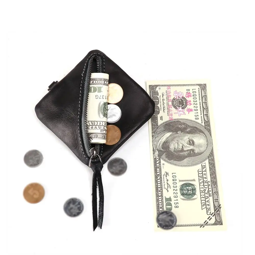 

9*9 HOT Genuine Leather Coin Purse Women Small Wallet Change Purses Mini Zipper Money Bags Children's Pocket Wallets Key Holder