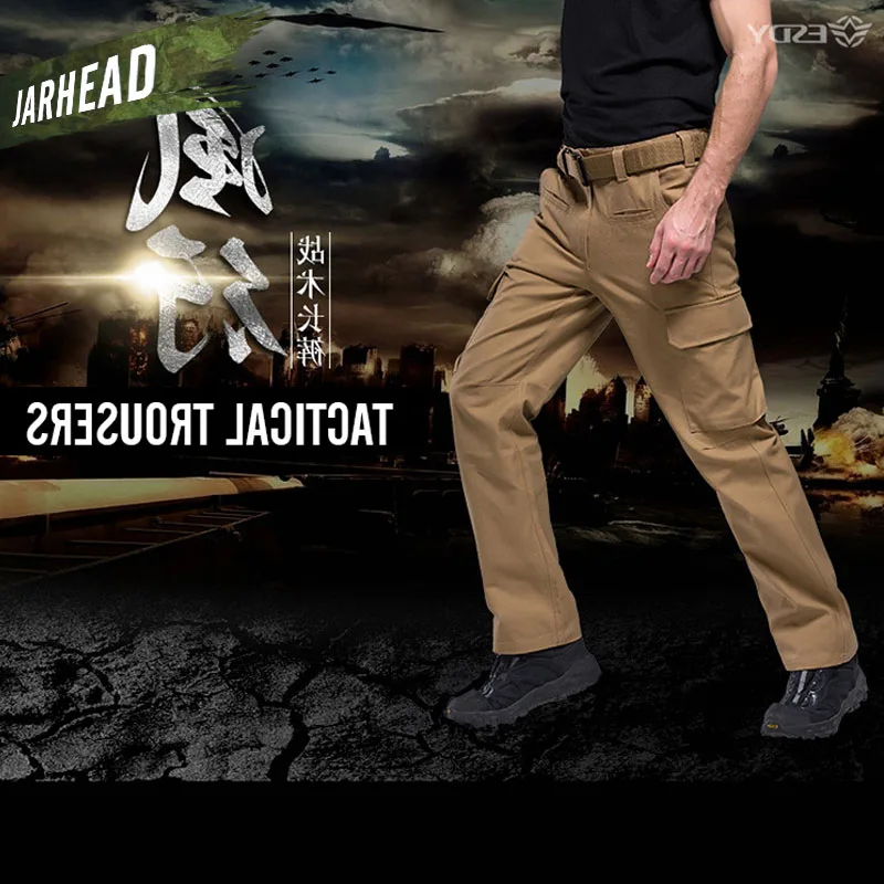 2018 algodón de los hombres de caza táctico pantalones militares de combate del ejército Multi-Bolsillo pantalones de escalada al aire libre Camping senderismo Trekking Pantalones