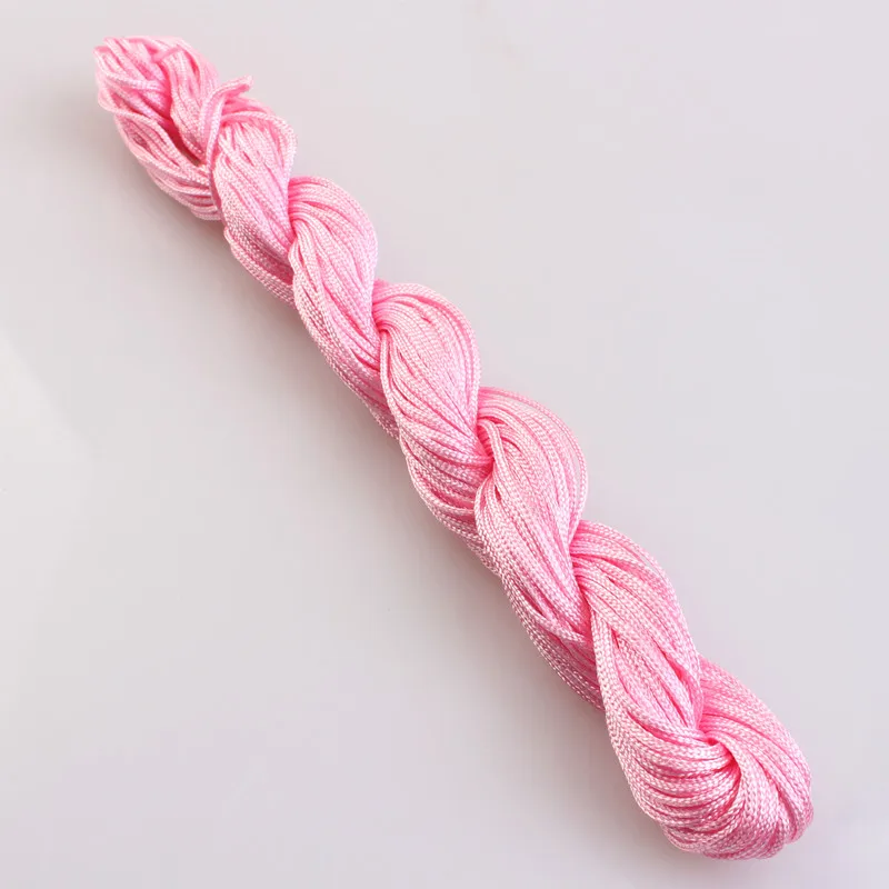 23 Цвета 1 мм китайские узлы нейлоновый шнур Шамбала Макраме шнур Бисероплетение для изготовления браслета - Цвет: Pink