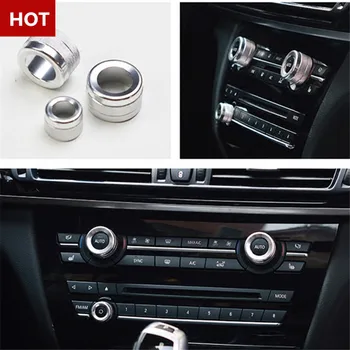 

Silver Inner Air Condition & Audio Button Cover Trim For BMW X5 X6 F15 F16 2014-2018 Car accesories interior Car Trim
