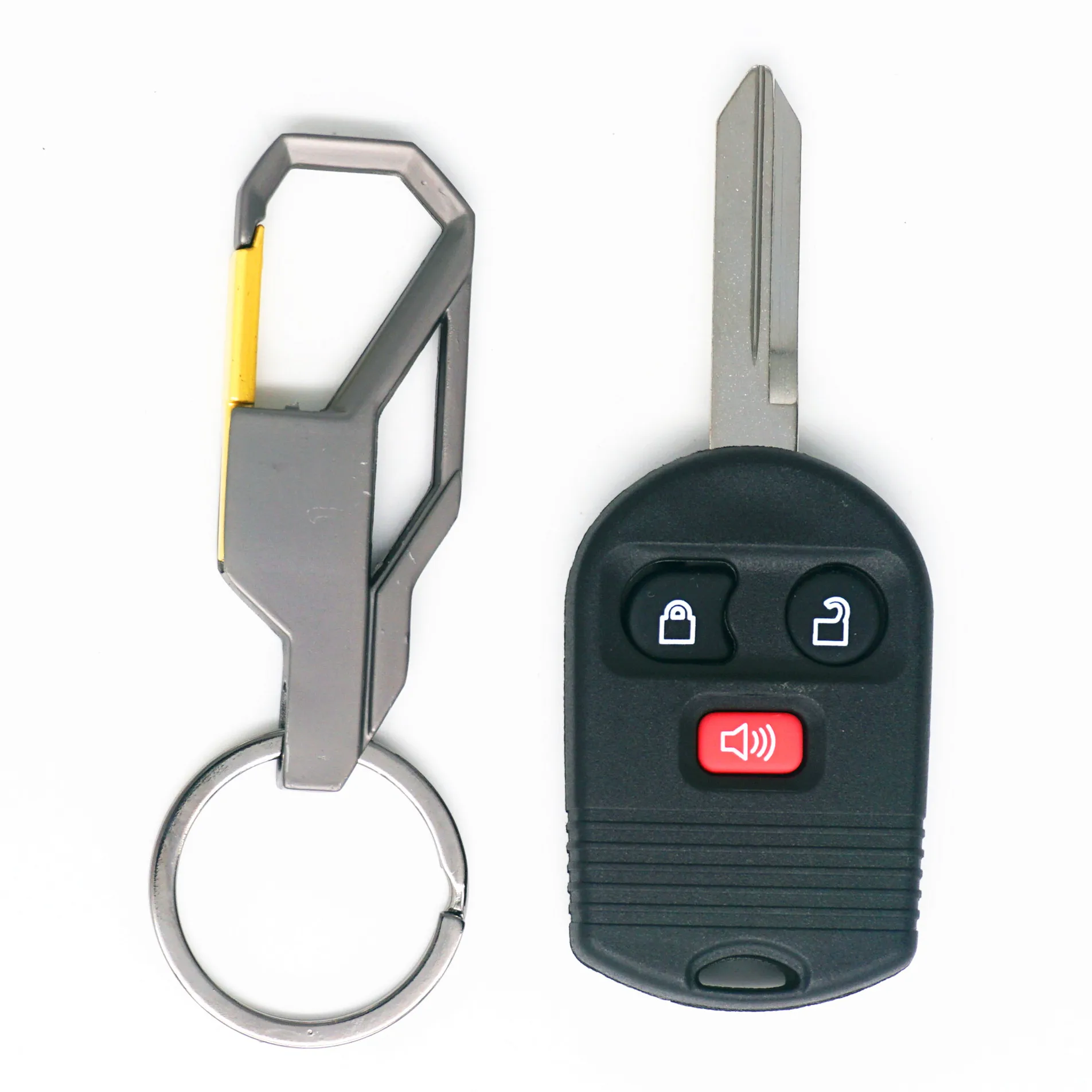 

WFMJ 3 Buttons Remote Smart Key Case Chain Shell Fob For Ford F-250 F-350 F-450 Escape Expedition Explorer Freestar Excursion