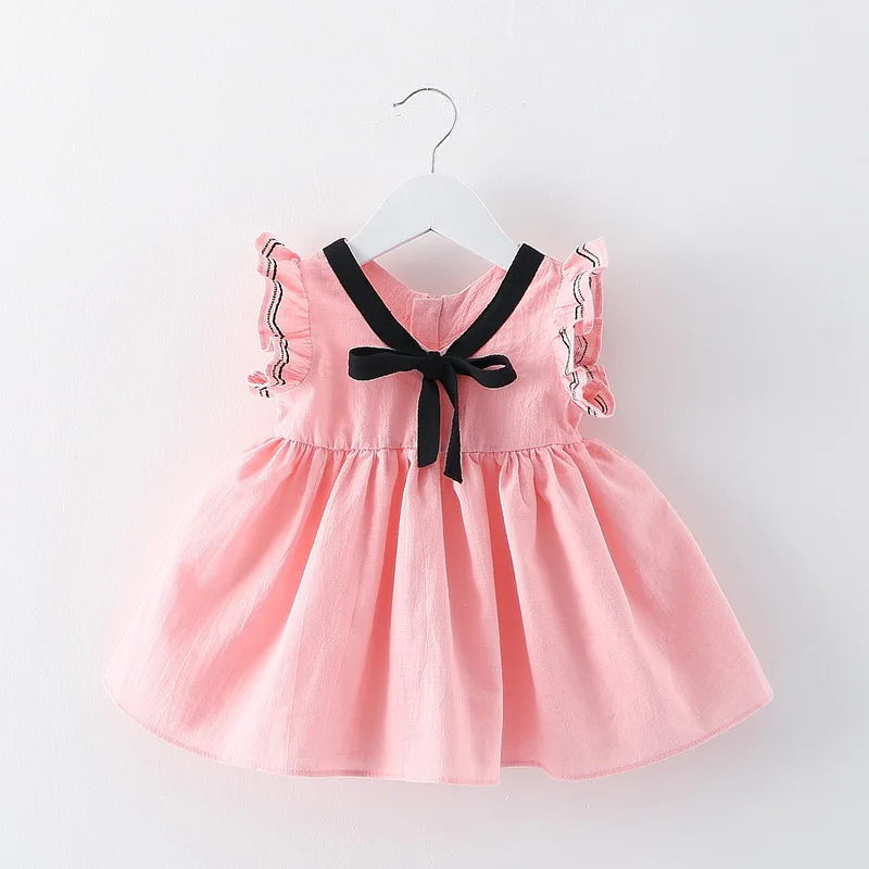 

Girls Dresses Summer Baby Girls Princess Weddings Dress Fashion Cute Kids Cotton Solid Color Dress Party Elsa Costume Clothing