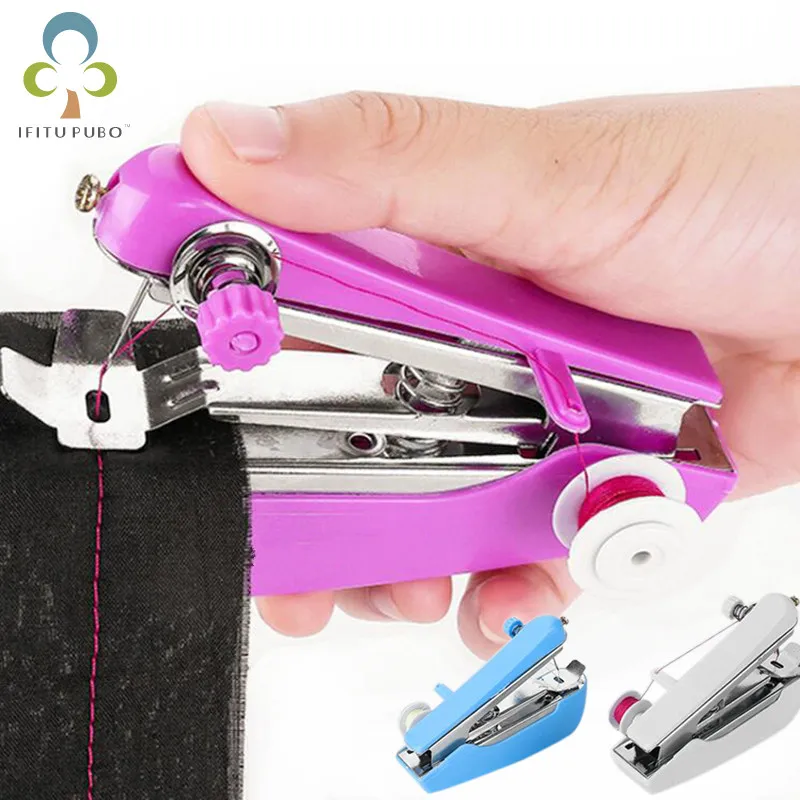 

1pc Hot Selling Useful Portable Needlework Cordless Mini Hand-Held Clothes Fabrics Sewing Machine 3 Colors GYH