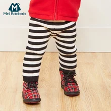 Mini Balabala/ г. Зимние новые детские брюки хлопковые плотные вязаные теплые леггинсы для девочек штаны в Корейском стиле для девочек от 0 до 3 лет