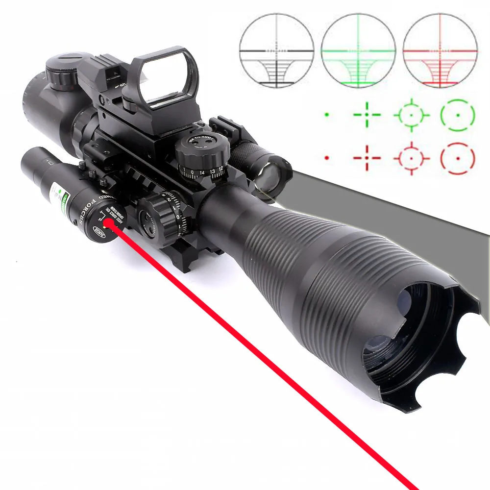 4-16X50 EG тактический прицел с голографической 4 Сетка красный/зеленый лазерный светильник охотничий прицел