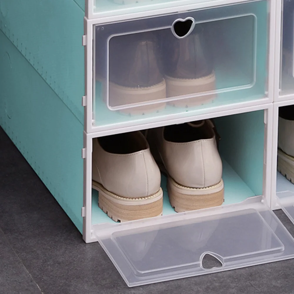 Складная коробка аккуратные Пластиковые Оптовые открытые туфли Сапоги коробки хранения Органайзер бытовые предметы флип ящик для хранения обуви