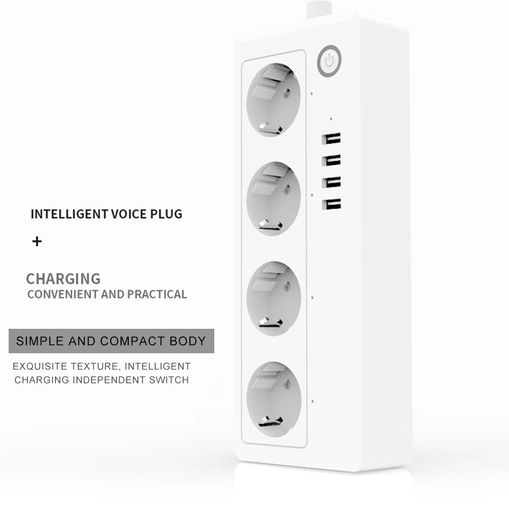 Smart Wifi Plug Power Strip Surge Protector Multiple Power Sockets 4 USB Port Voice Control for Amazon Echo Alexa's Google Home