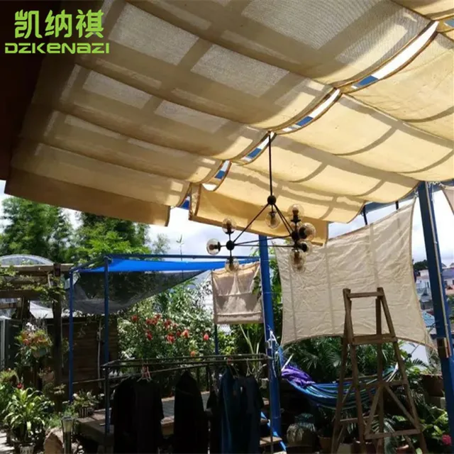 Tailor made Sliding Roof Retractable Wave Sun Shade Sail with Pulley