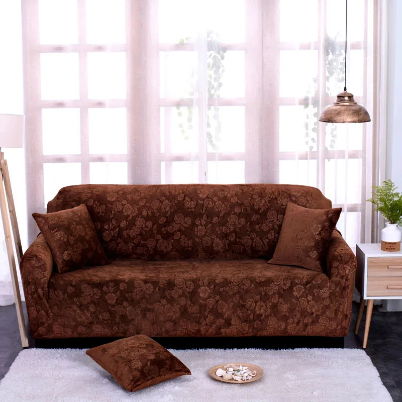 Embossed Printed Thick Flower Velvet Elastic Fabric Sofa Cover Flower Velvet Elastic Fabric Sofa Cover