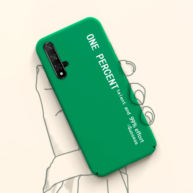 

Wording Back Ultra Slim Hard PC Phone Case For Huawei Honor 20 View 20 Soft Touch Colorful Cover For Honor 20pro Coque
